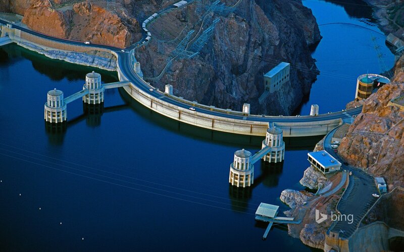 Hoover Dam — Blue, Dramatic, Sunset