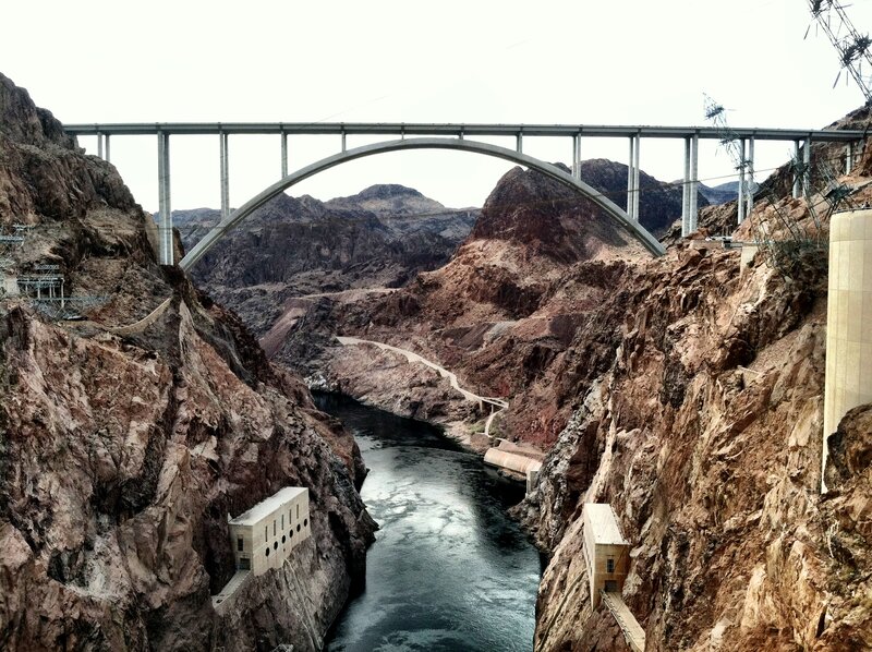 Hoover Dam Bridge — Brown, Dramatic