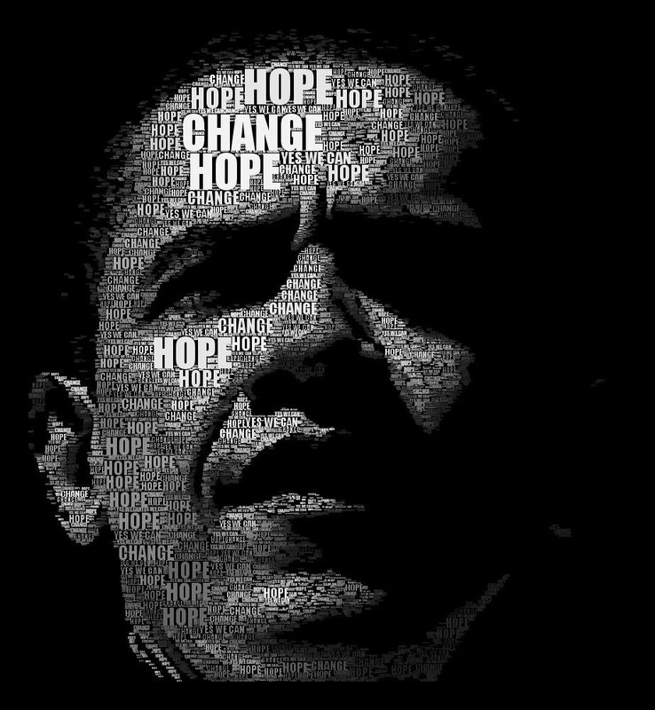 Hope and Change Word Art