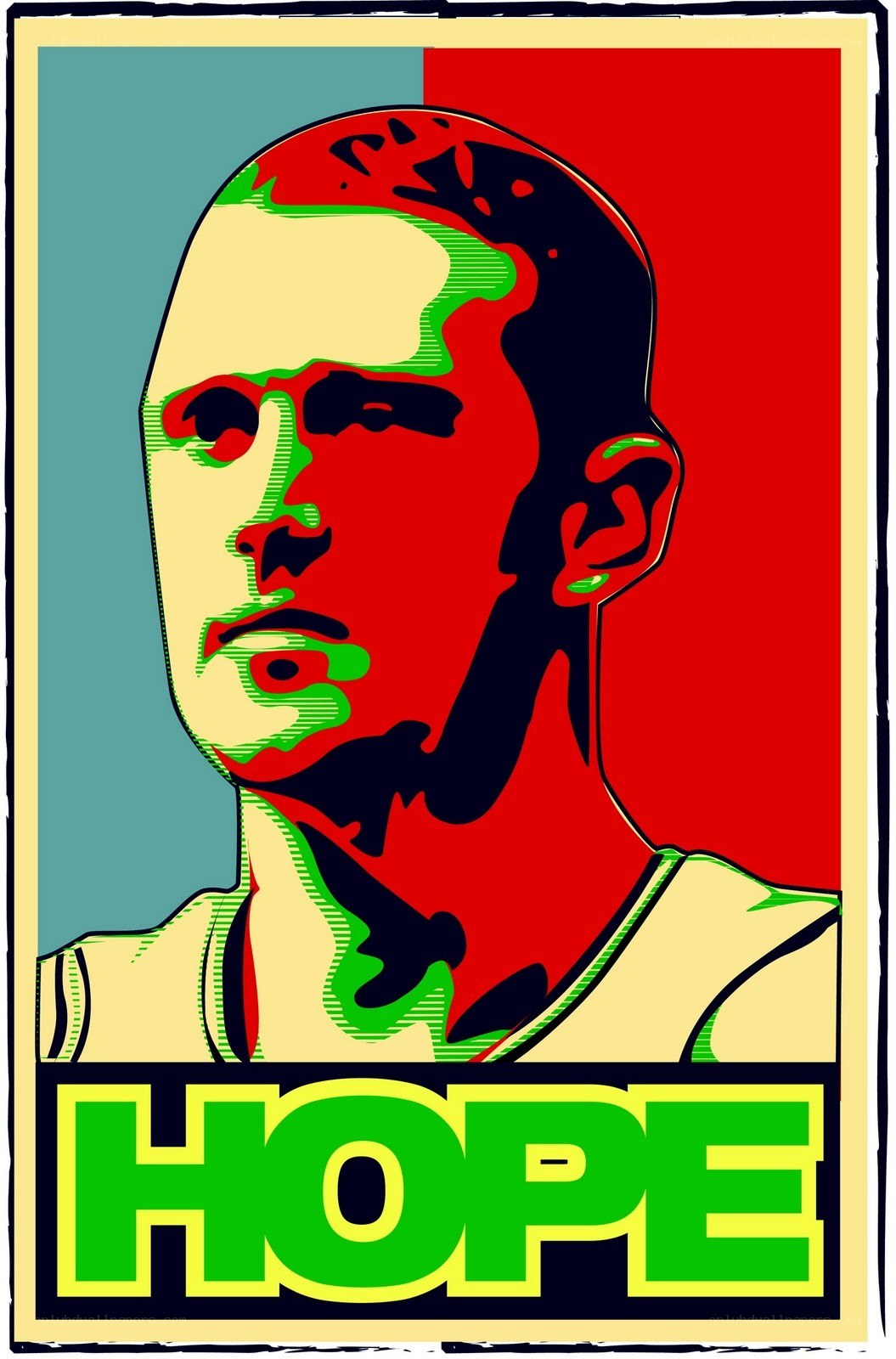 Hope poster with man's portrait
