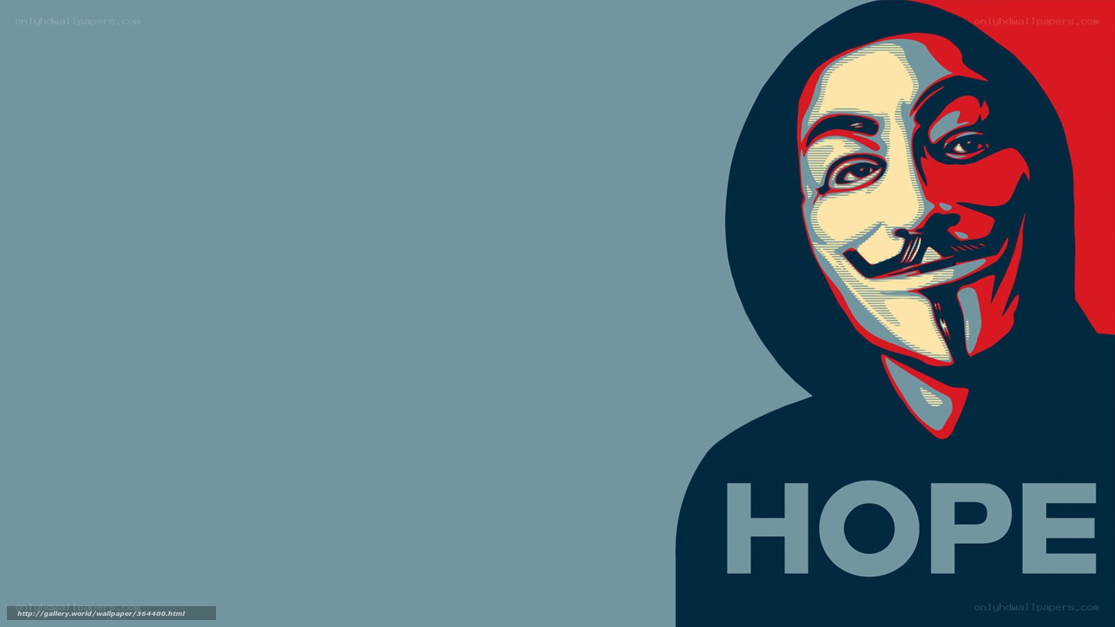 Hope with Guy Fawkes mask