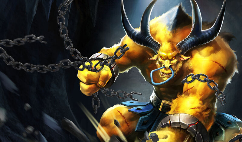 Horned Beast Breaking Chains