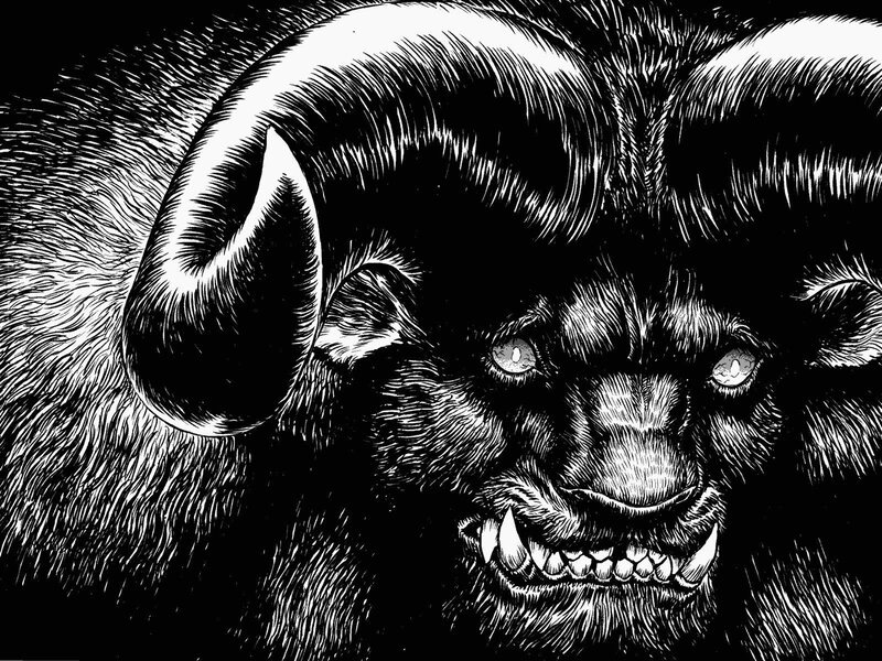 Horned Beast Face