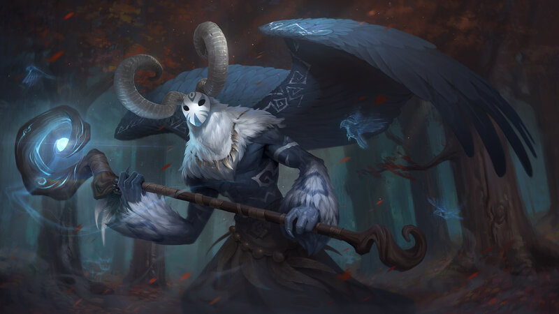Horned Creature with Staff