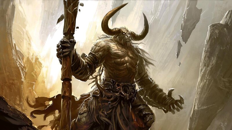 Horned Demon Warrior — Brown