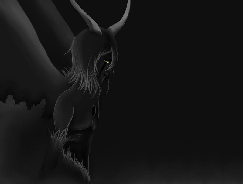 Horned Figure in Darkness