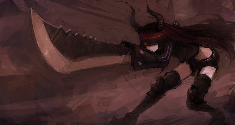 Horned Girl with Large Sword