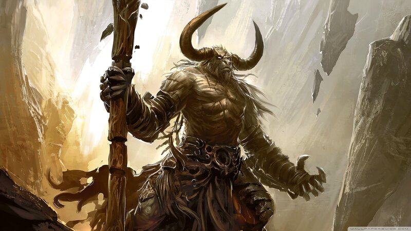 Horned Warrior Holding Staff