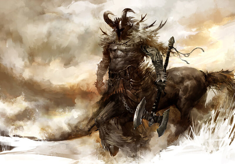 Horned Warrior on Horse