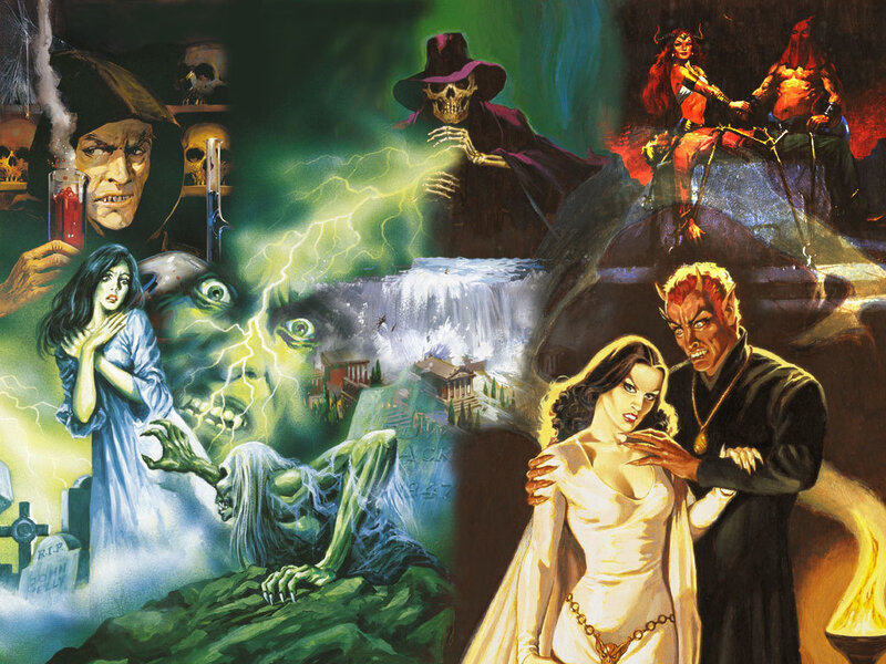 Horror and fantasy collage artwork