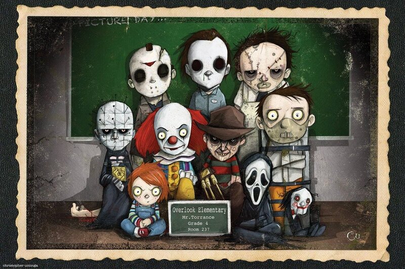 Horror Characters in Classroom