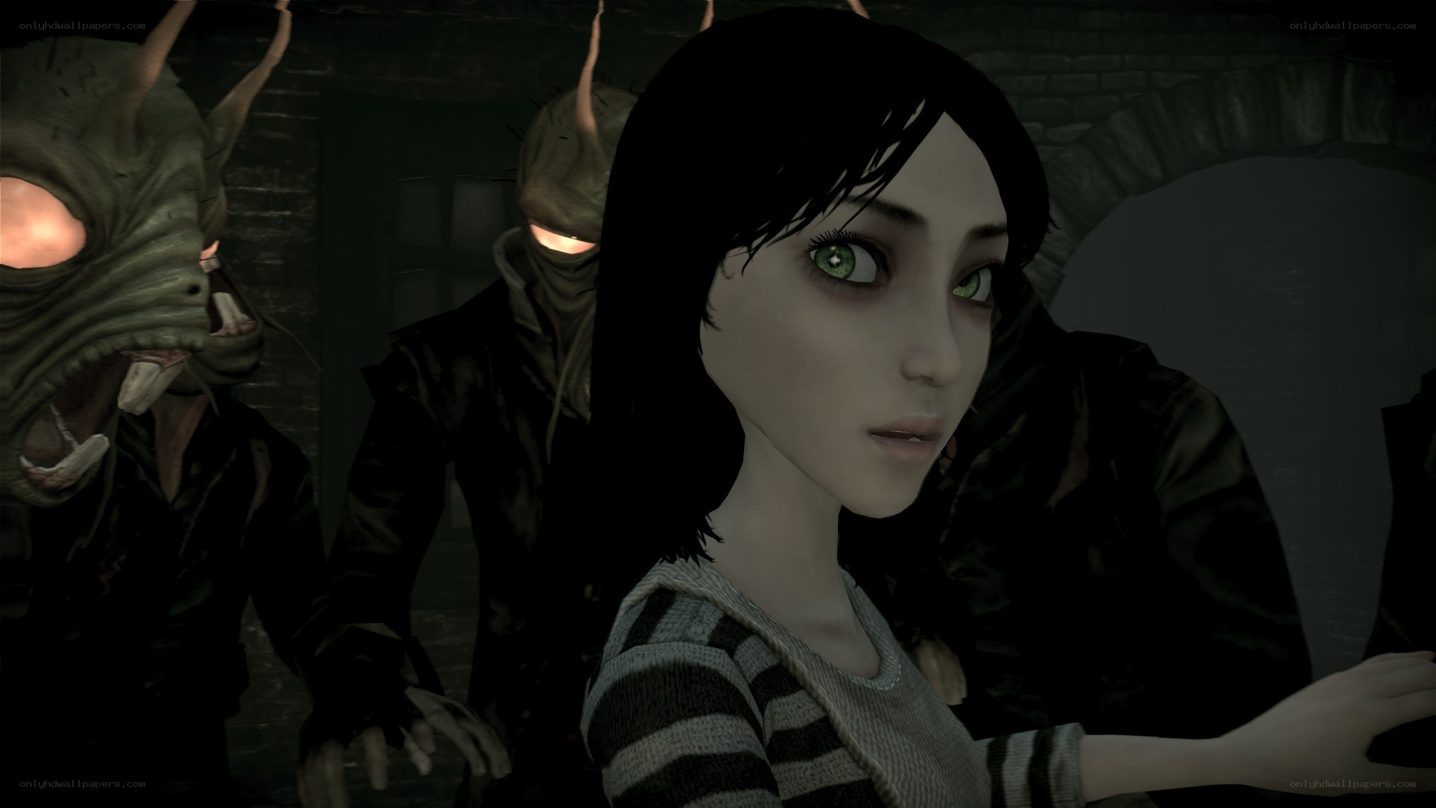 horror game character with monsters