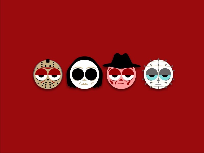 horror movie characters illustration
