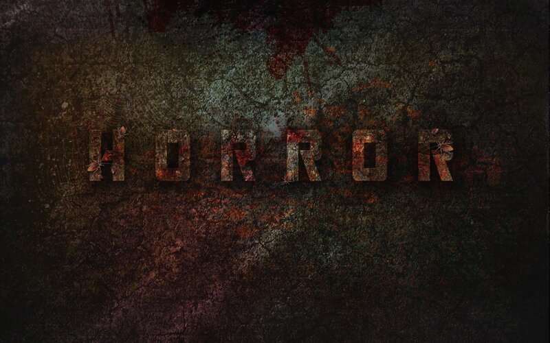 horror title on grungy background