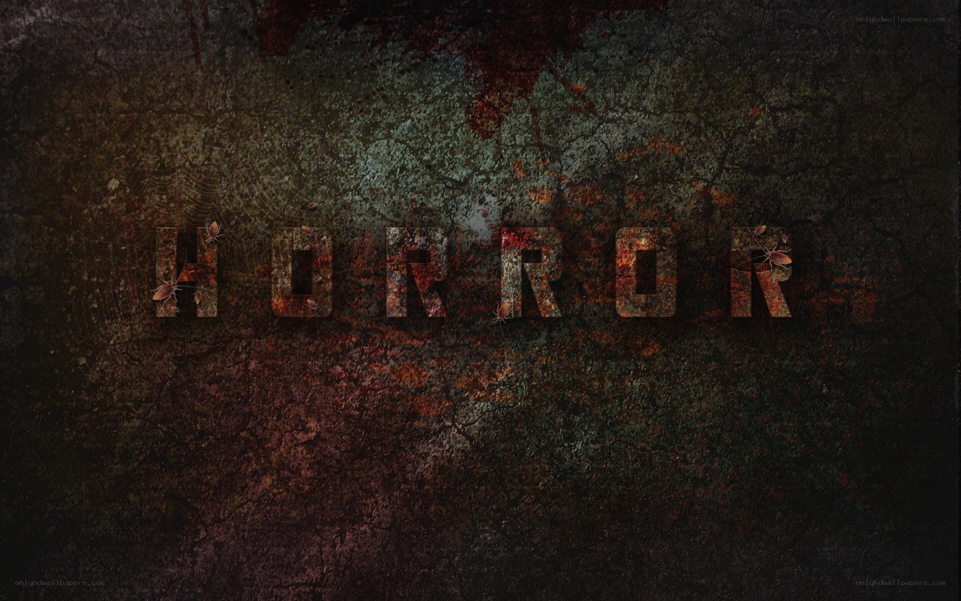 horror title on grungy background