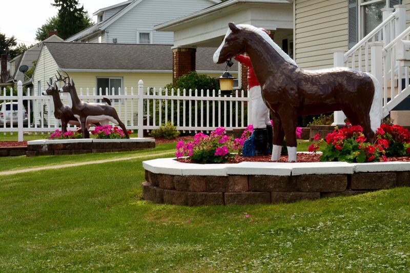 Horse and Deer Statues