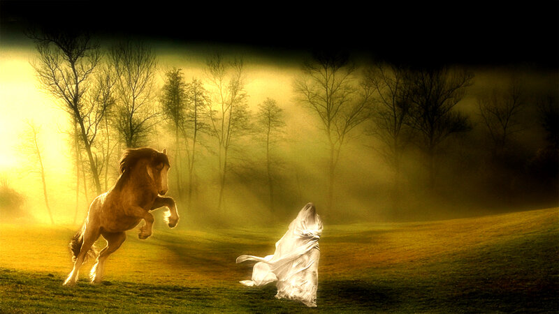 Horse and Ghost Figure