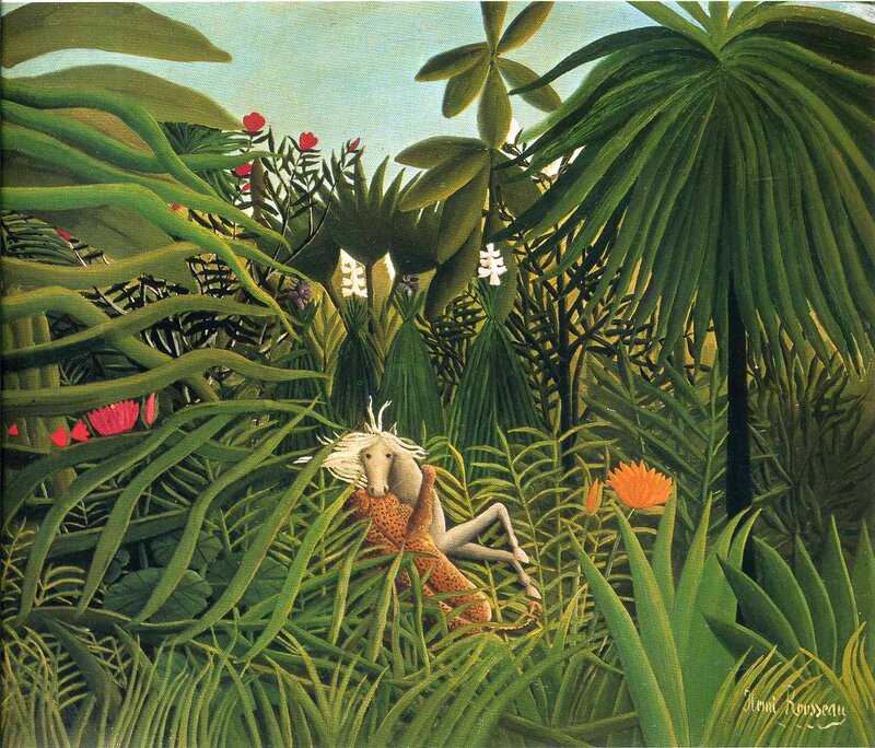 Horse and Leopard in Jungle