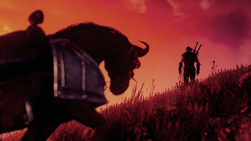 Horse and Warrior on Hill