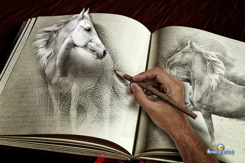 Horse Drawing in Sketchbook