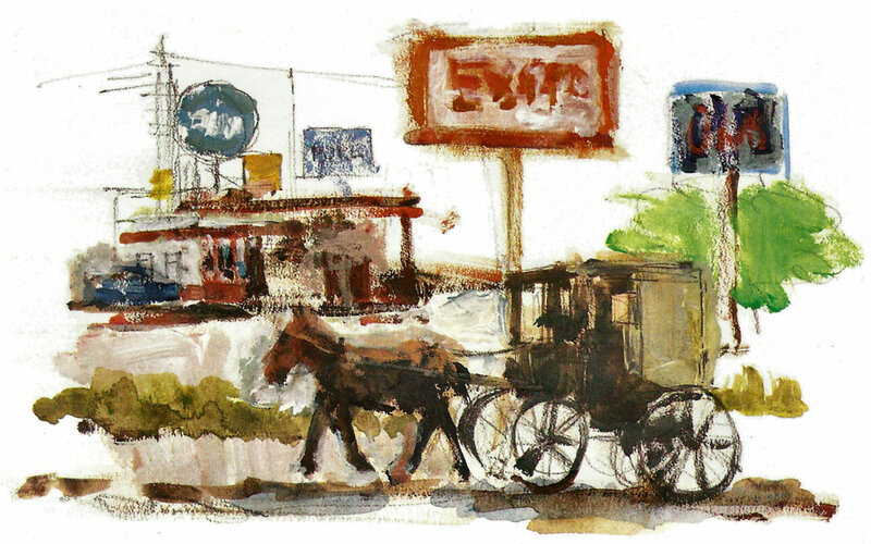 Horse-drawn Carriage — Brown, Busy
