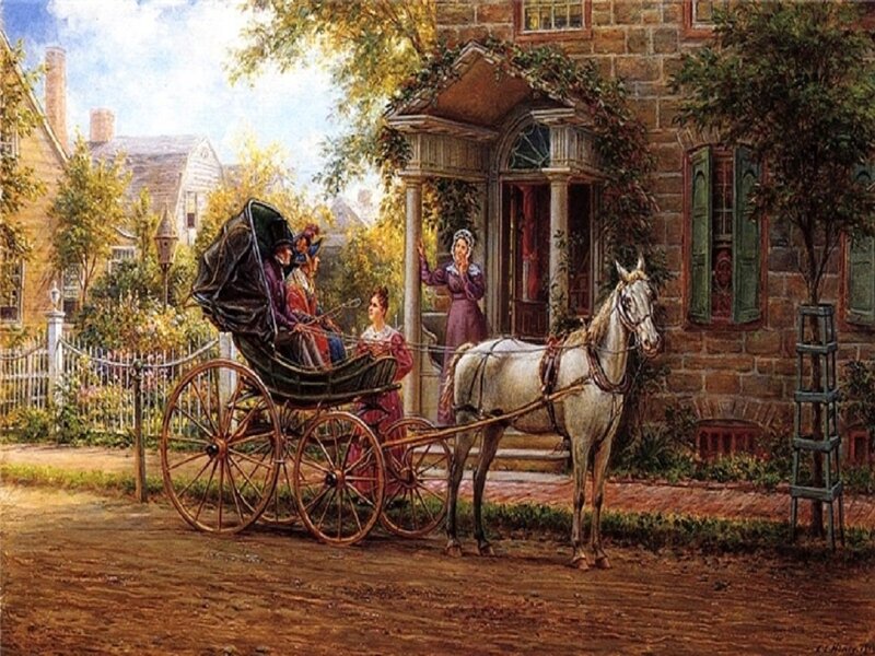 Horse-drawn Carriage — Brown, Serene, Afternoon