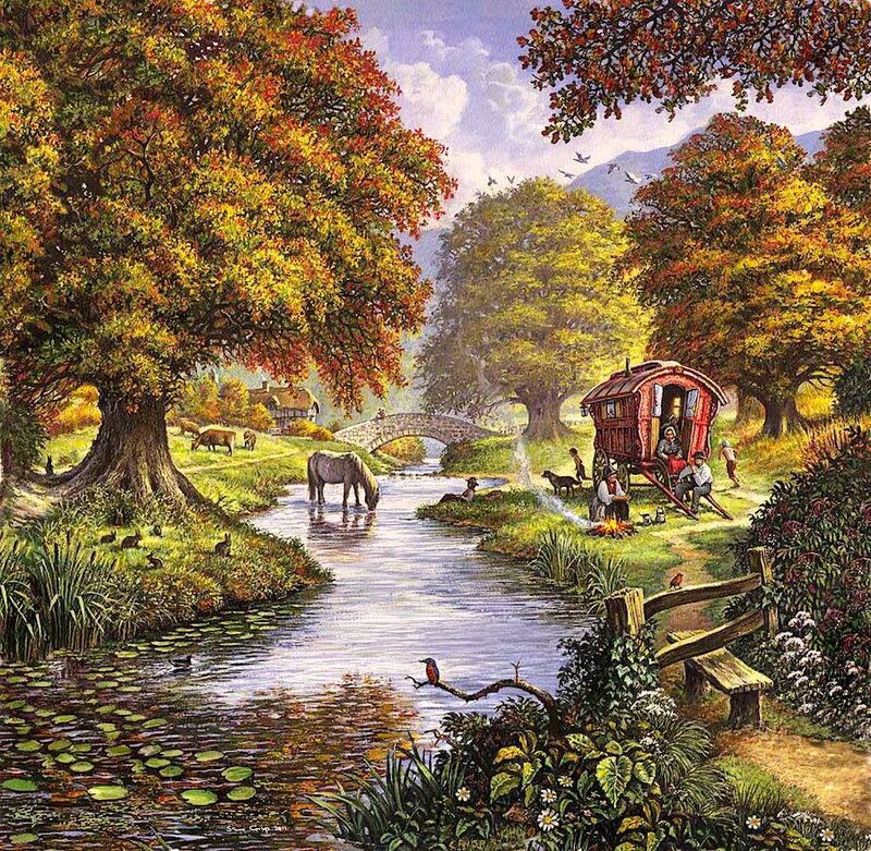 Horse-drawn Carriage by River