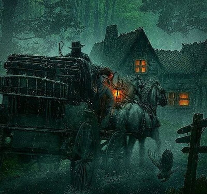 Horse-drawn Carriage — Green, Dark