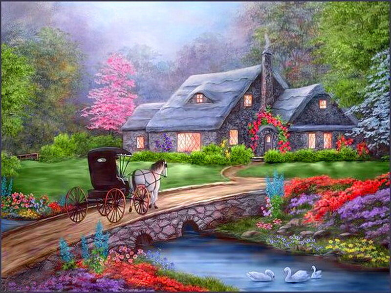 Horse-drawn Carriage — Green, Serene