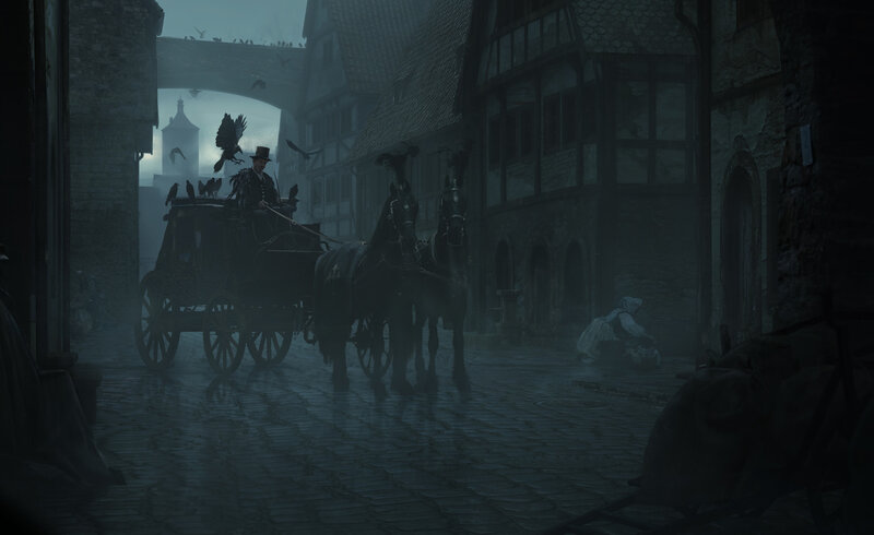 Horse-drawn Carriage in Alley