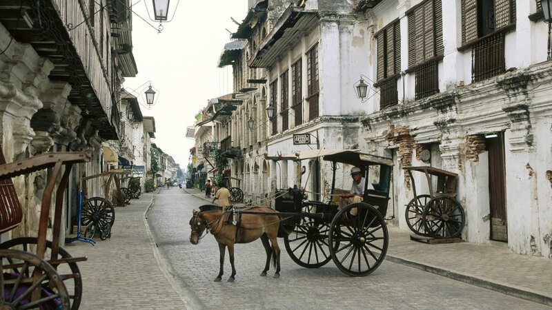 Horse-drawn carriage in old city