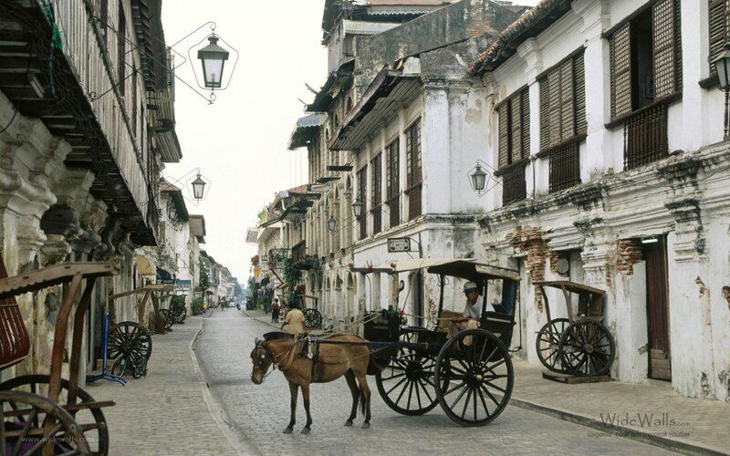 Horse-drawn carriage in old city