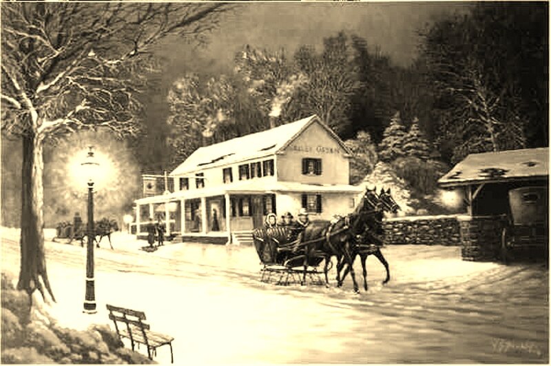 Horse-drawn Carriage in Snow — Sepia