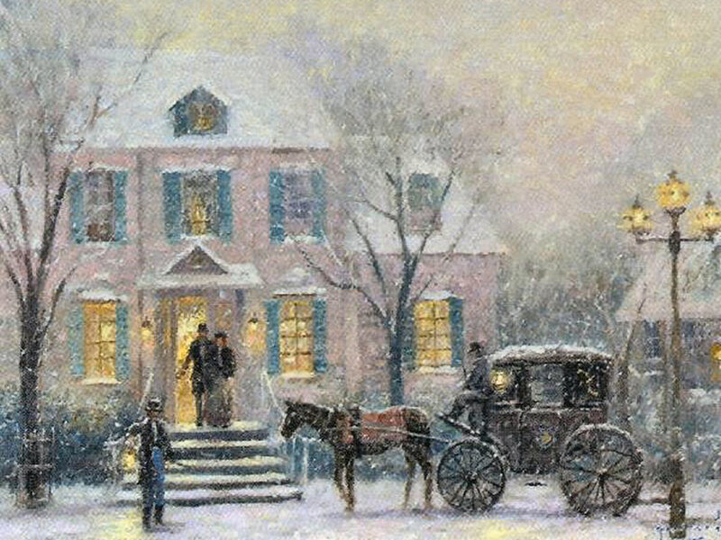 Horse-drawn Carriage in Snow — White, Calm
