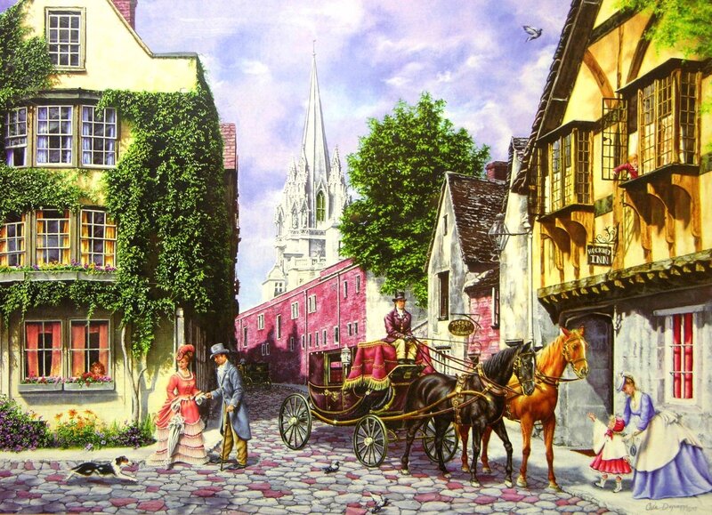 Horse-drawn Carriage in Street