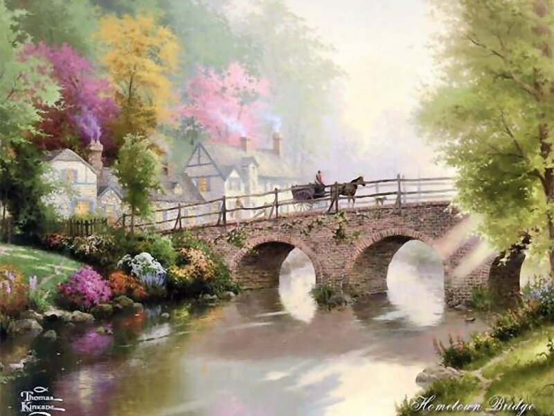 Horse-drawn Carriage on Bridge