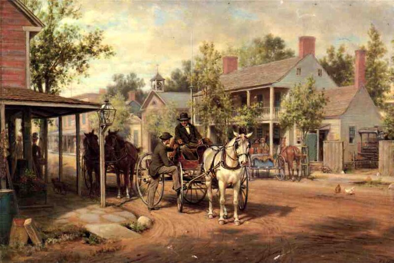 Horse-drawn Carriage on Street — Brown