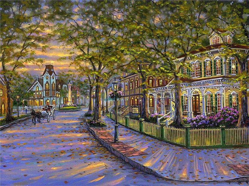 Horse-drawn Carriage on Street — Green