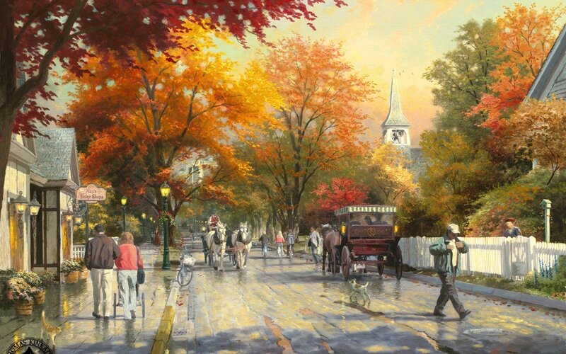 Horse-drawn Carriage on Street — Orange