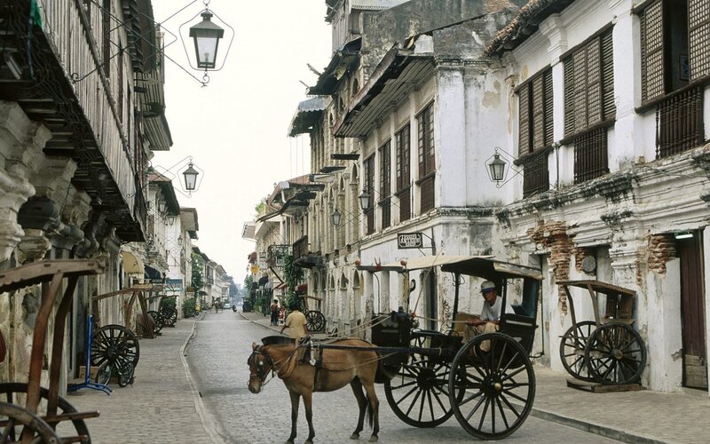 Horse-drawn Carriage on Street — White
