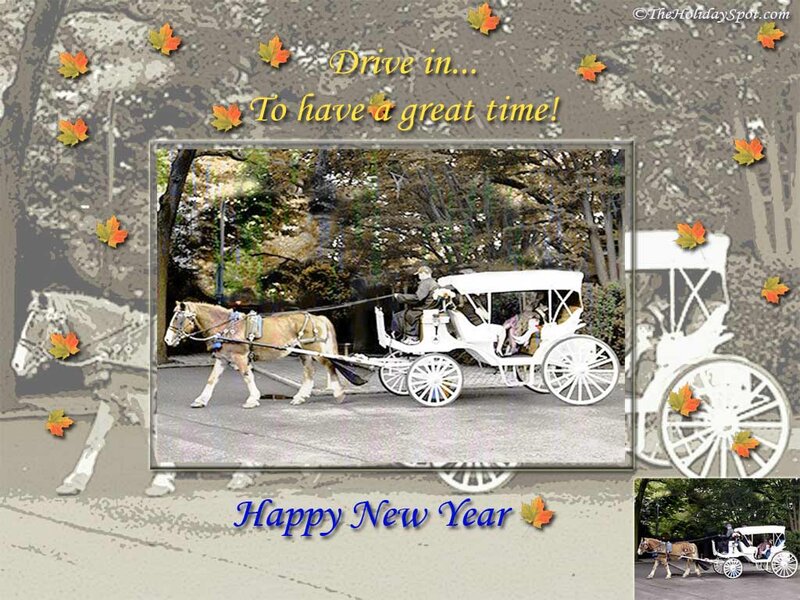 Horse-drawn Carriage — White, Festive