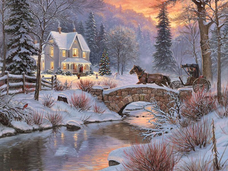 Horse-drawn Carriage — White, Serene, Winter