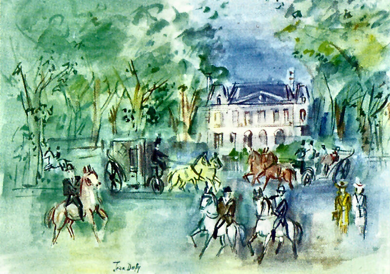 Horse-drawn Carriages in Park
