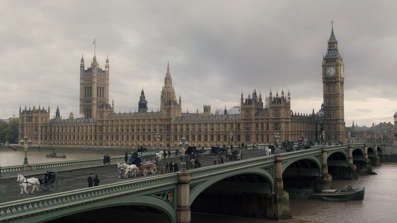 Horse-drawn Carriages on Bridge