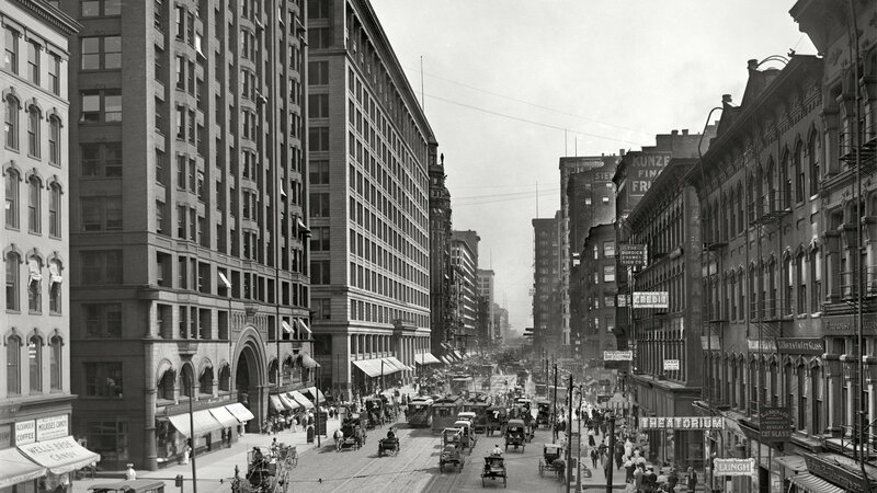 Horse-drawn Carriages on Street — Black