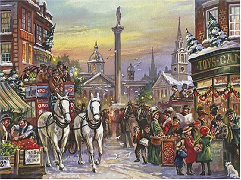 Horse-drawn Carriages — White, Festive