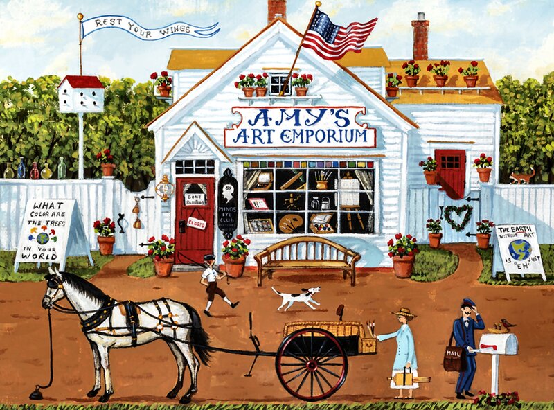 Horse-drawn Cart at Shop