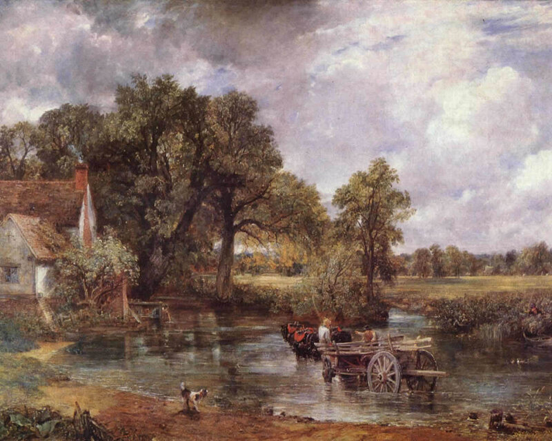 Horse-drawn Cart Crossing River