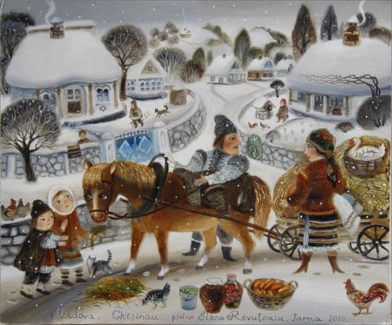 Horse-drawn Cart in Snow