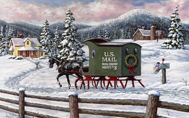 Horse-drawn Mail Wagon — Green
